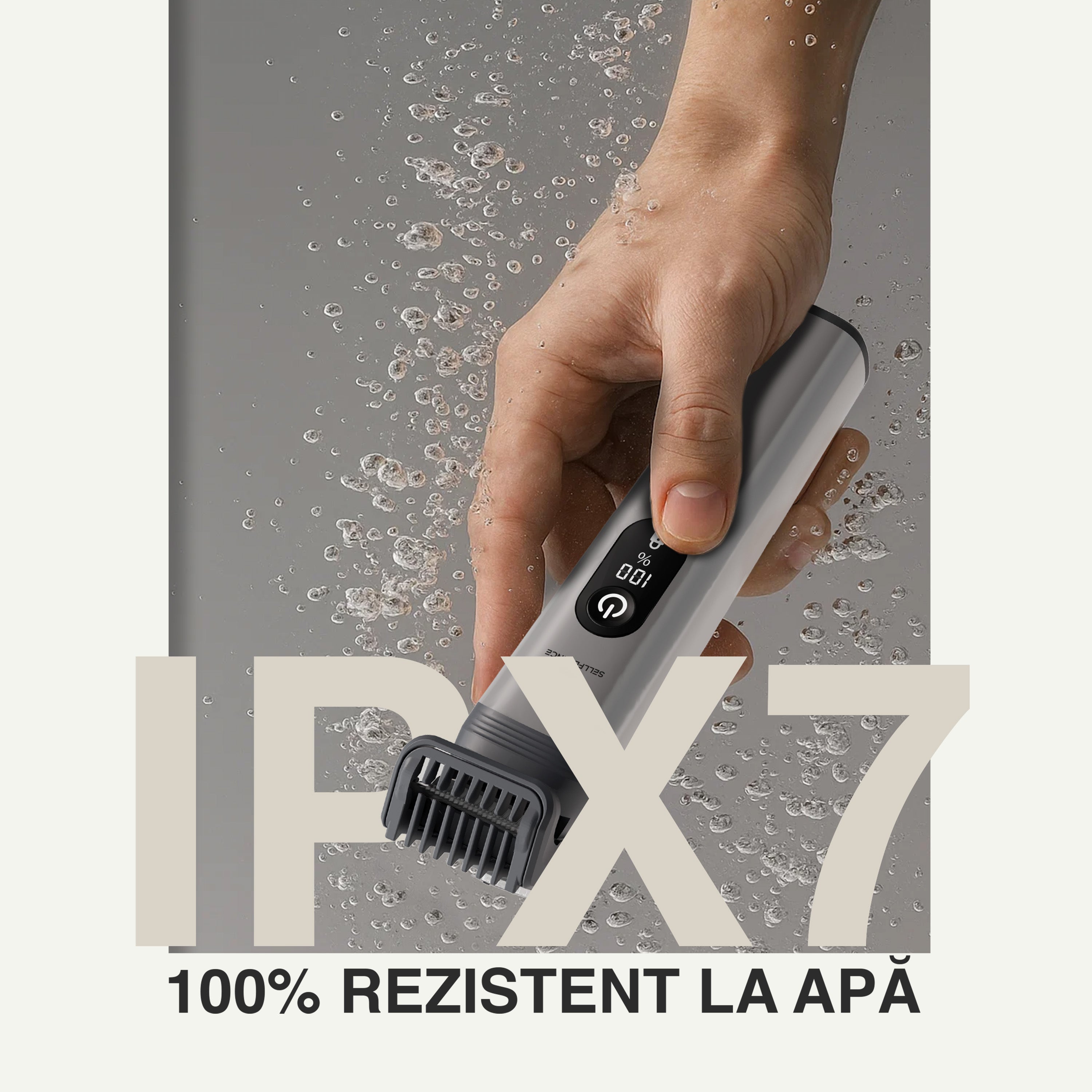 Masina de tuns si aparat de ras, Sellfluence All-in-One 16 in 1, par, barba, nas, inghinal si corp, rezistent la apa, wireless, 7000 rpm, autonomie 4-8 ore, negru/argintiu