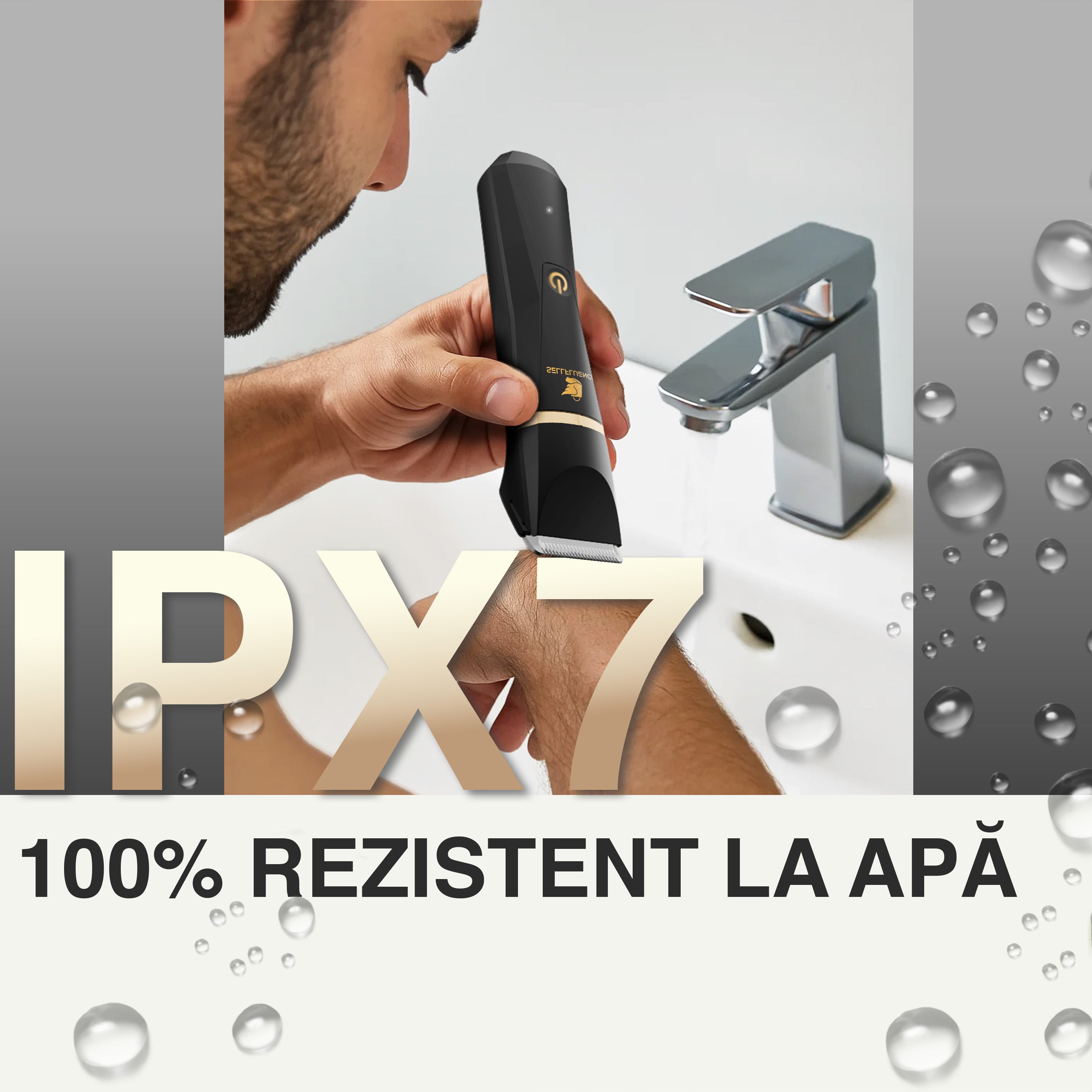 Masina de tuns si aparat de ras, Sellfluence Trimmer 2.0, multifunctional 3 in 1, de tuns, ras, nazal si conturare, pentru corp, inghinal, barba, nas, USB Type C, rezistent la apa, 7000 rpm