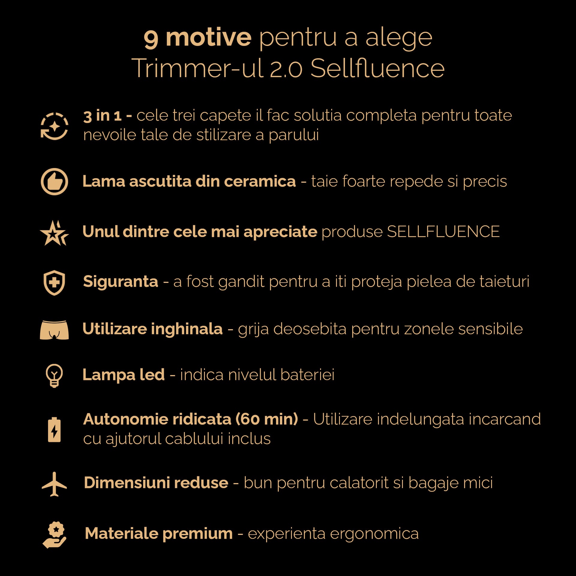 Masina de tuns si aparat de ras, Sellfluence Trimmer 2.0, multifunctional 3 in 1, de tuns, ras, nazal si conturare, pentru corp, inghinal, barba, nas, USB Type C, rezistent la apa, 7000 rpm