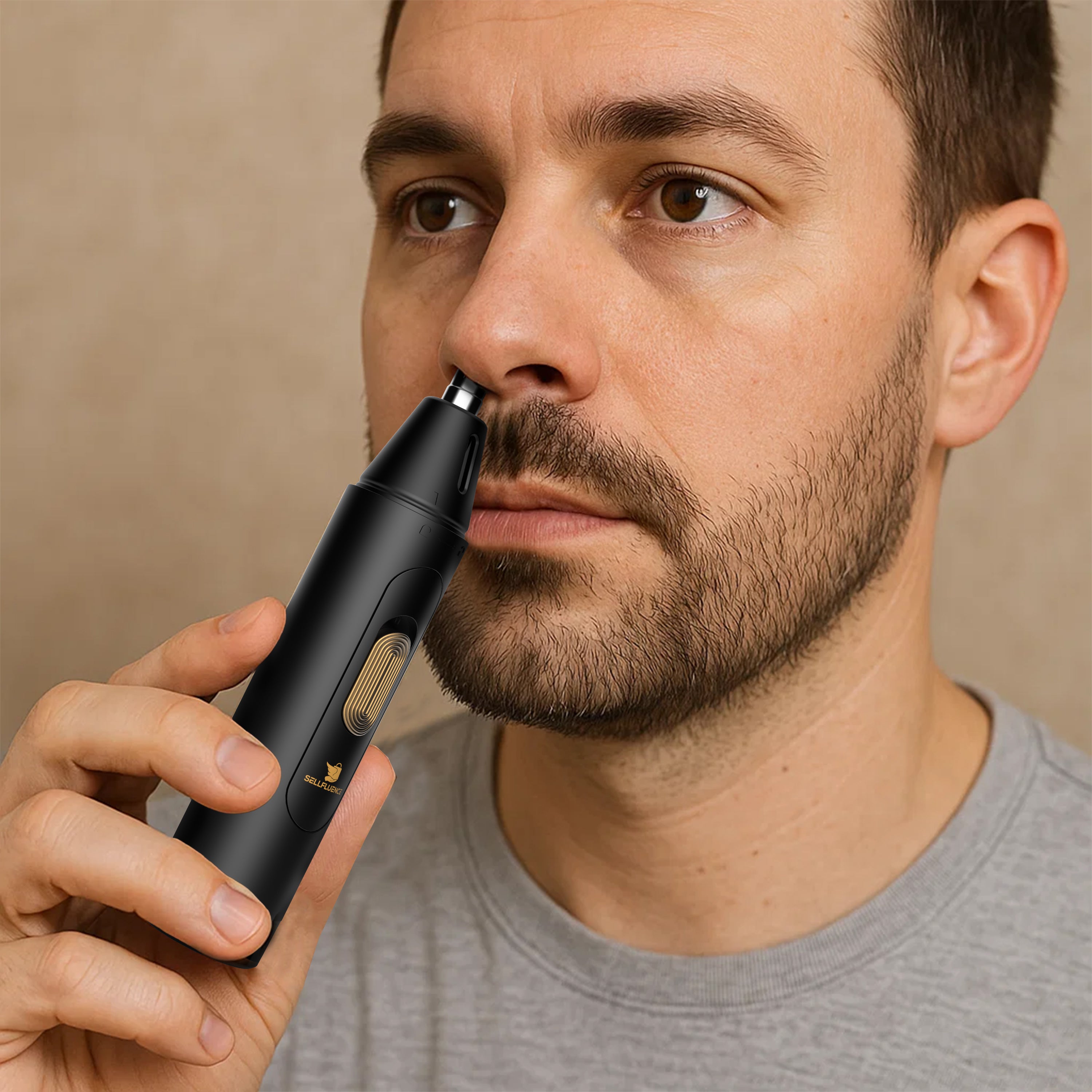 Masina de tuns pentru nas Sellfluence Nose Trimmer 3 in 1, multifunctional, cu cap separat pentru nas, sprancene si ras, rezistent la apa, wireless, 7000 rpm, autonomie 1-1.5h, incarcare USB Type C