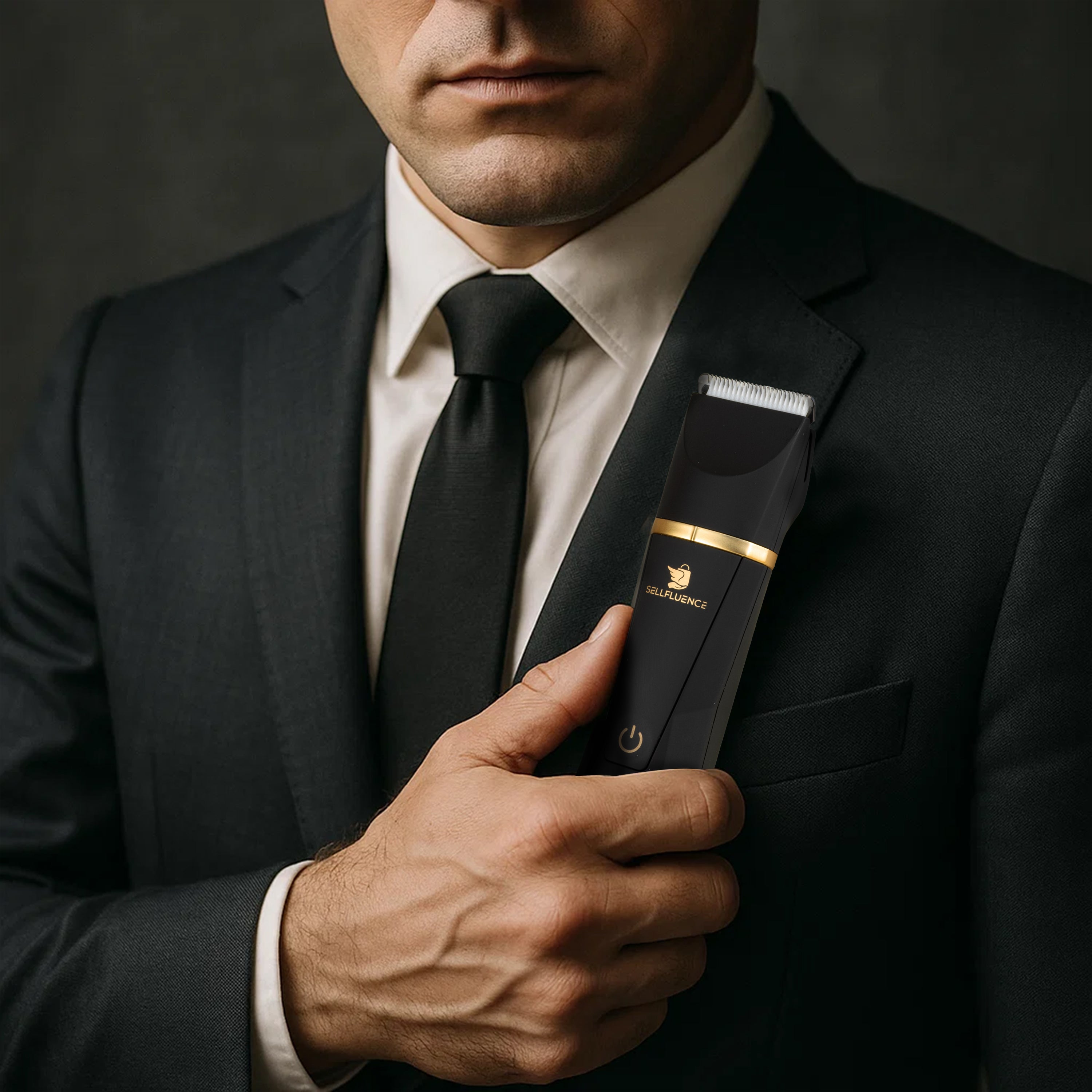 Masina de tuns si aparat de ras, Sellfluence Trimmer 2.0, multifunctional 3 in 1, de tuns, ras, nazal si conturare, pentru corp, inghinal, barba, nas, USB Type C, rezistent la apa, 7000 rpm