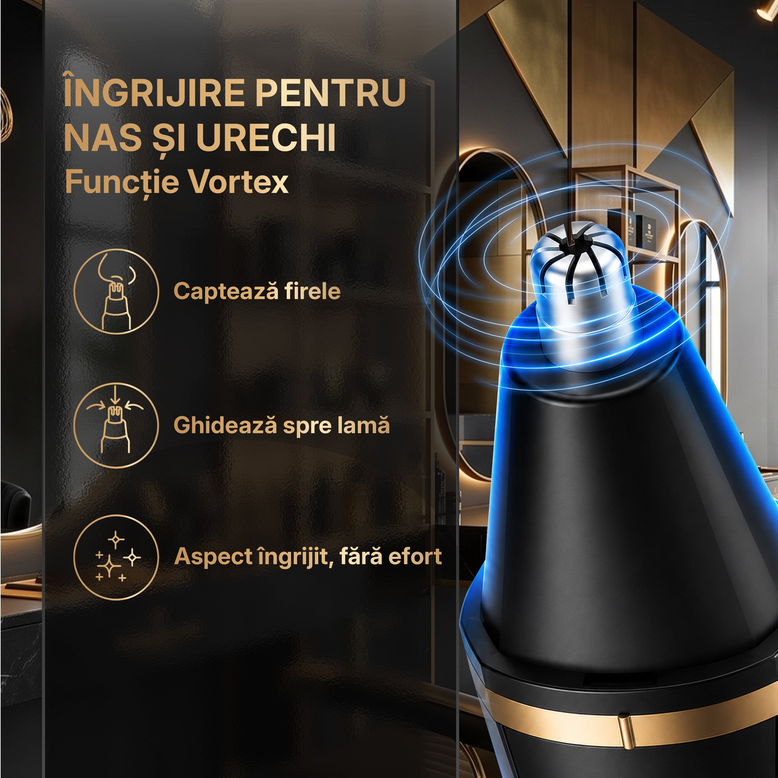 Masina de tuns si aparat de ras, Sellfluence Trimmer 2.0, multifunctional 3 in 1, de tuns, ras, nazal si conturare, pentru corp, inghinal, barba, nas, USB Type C, rezistent la apa, 7000 rpm