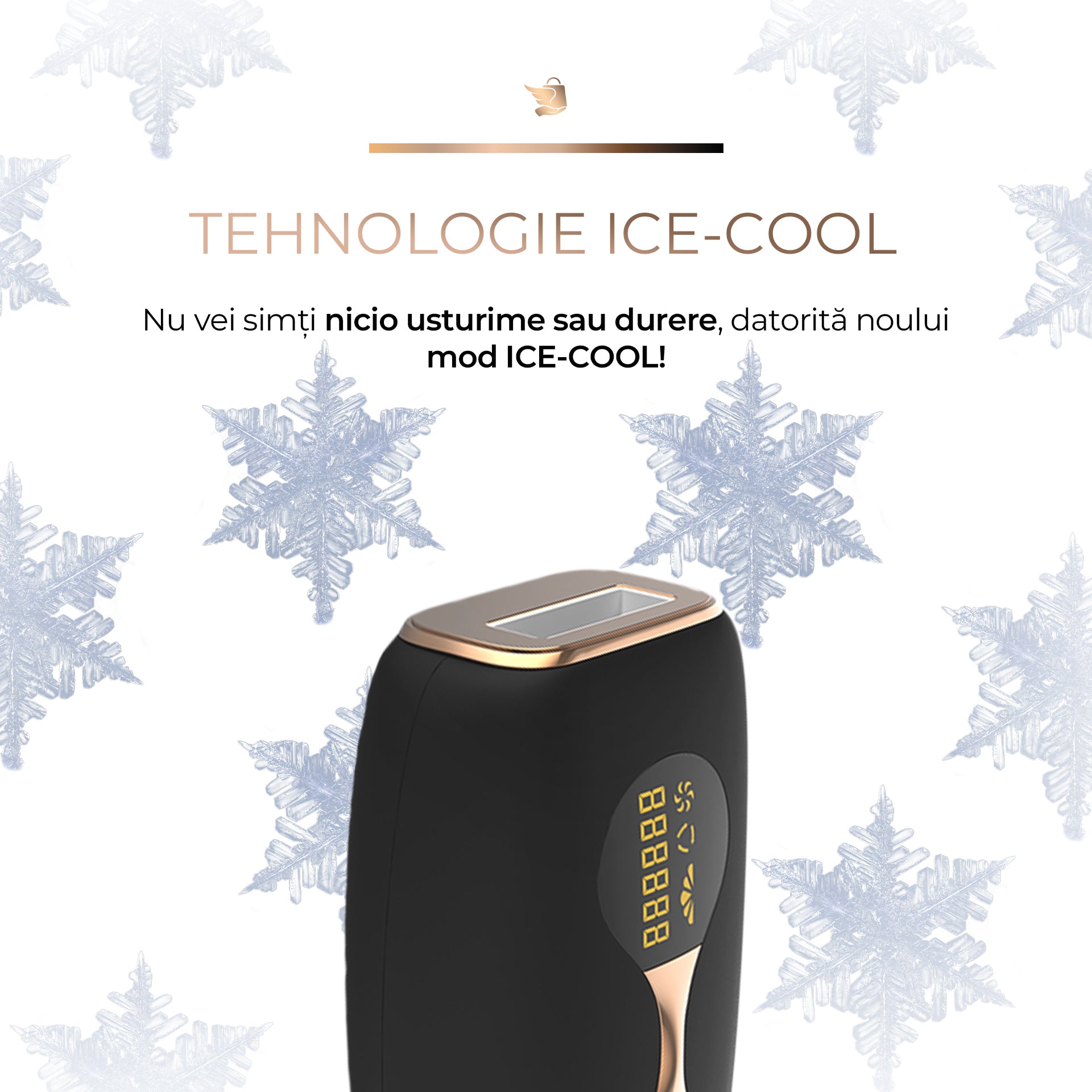 Epilator IPL Sellfluence ICE-COOL 4 in 1, epilare definitiva fara durere, 999.999 pulsatii, mod automat, pentru barbati, femei, indeparteaza parul permanent de pe corp, brate, picioare, axila, facial si inghinal, senzor piele